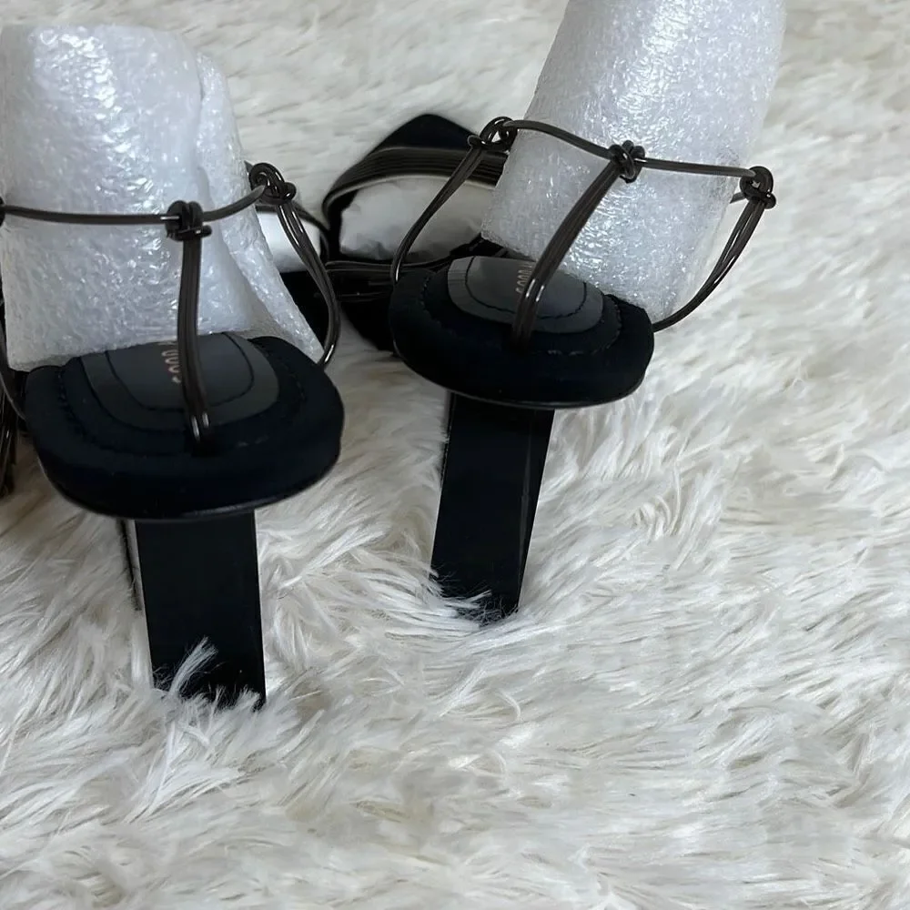Good American Cinder-F*-Rella Wedge Lucite Heels Size 7.5 New - Picture 7 of 11